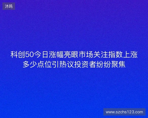 科创50今日涨幅亮眼市场关注指数上涨多少点位引热议投资者纷纷聚焦